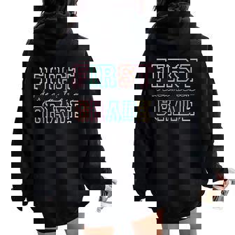 First Grade Dream Team 1St Grade First Day Of School Teacher Women Oversized Hoodie Back Print | Mazezy