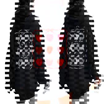 First Grade Is My Jam 1St Grade Strawberry Back To School Women Oversized Hoodie Back Print | Mazezy