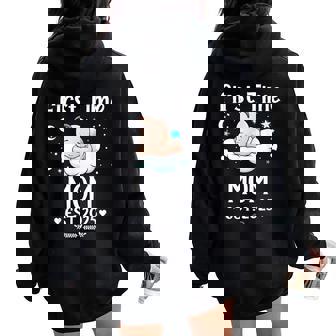 First Time Mom Est 2025 Cute Mother's Father's Day Women Oversized Hoodie Back Print - Thegiftio