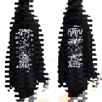 Físico Femenino Y Culturismo Fuerza Y Belleza Floral In Mangas Women Oversized Hoodie Back Print - Regaloses