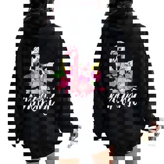 Flamant Rose Floral Maman Et Bébé Maman Animal Fête Des Mères Flamant Rose Sweat à capuche oversize pour femme avec imprimé dans le dos - Cadeauxyz
