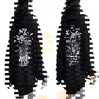 Floral Aesthetic Helping Little Minds Grow Teacher Women's Women Oversized Hoodie Back Print - Thegiftio