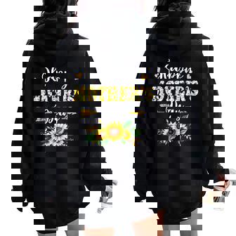 Floral Happy Mother's Day Sunflower For Mom Grandma Women Oversized Hoodie Back Print - Thegiftio