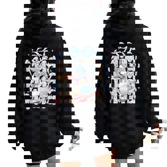Floral Mama Goose Mom Humor Girls Women Oversized Hoodie Back Print | Mazezy