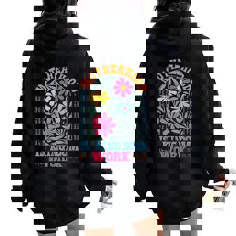 Floral Mother Faith Religion Mom Motherhood Is Kingdom Work Women Oversized Hoodie Back Print - Thegiftio
