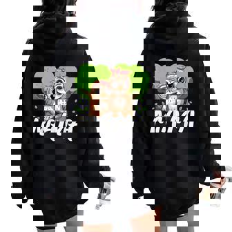 Floral Owls Mom & Baby Mama Animal Mother's Day Owls Lover Women Oversized Hoodie Back Print - Thegiftio