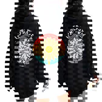 Flower Power Retro Nature Nostalgieintageentilateur Sweat à capuche oversize pour femme avec imprimé dans le dos - Cadeauxyz