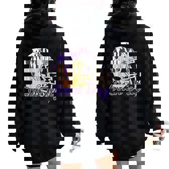 Football Drip Game Day Sports Football Mom Go Cheer Purple Women Oversized Hoodie Back Print | Seseable FR