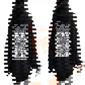 Football Mama Coquette Bow Sport Mom Game Women Oversized Hoodie Back Print - Thegiftio