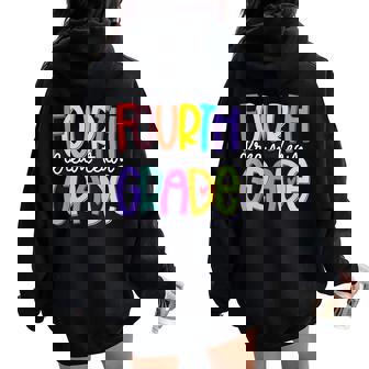 Fourth Grade Dream Team Back To School 4Th Grade Teacher Women Oversized Hoodie Back Print | Mazezy