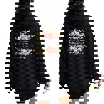 Foxtrot Tango Delta Floral Groovy Vintage Retro Women Women Oversized Hoodie Back Print - Thegiftio