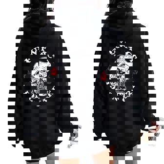 Fun Fact I Don't Care Skeleton Sarcastic Adult Humor Women Oversized Hoodie Back Print | Mazezy