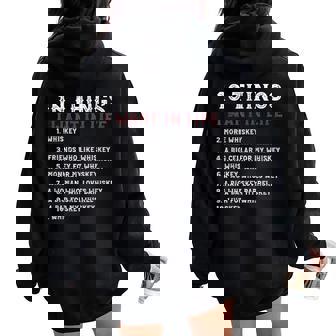 10 Things I Want In My Life ウイスキー Loves Whiskey レディース オーバーサイズ パーカー バックプリント - Kawaiitshirt