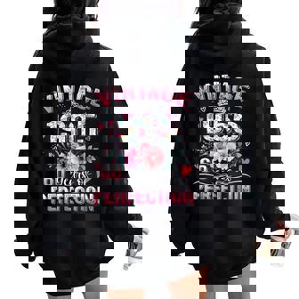 60Th B-Dayintage 1965 Floral 60 Years Of Perfection レディース オーバーサイズ パーカー バックプリント - Kawaiitshirt