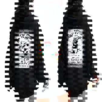 Back To School Teacher Happy First Day Of School Women Oversized Hoodie Back Print | Mazezy