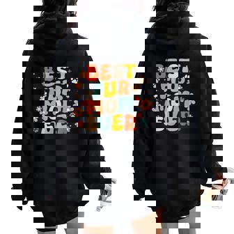 Best Fur Mom Ever Groovy Dog Cat Owner Women Oversized Hoodie Back Print | Mazezy