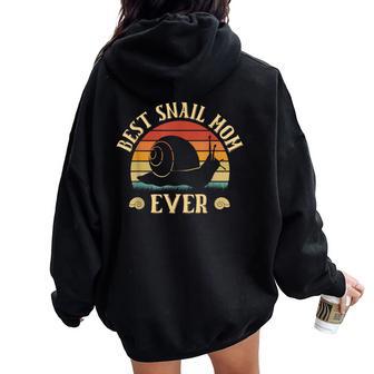 Best Snail Mom Ever Snails Owner Vintage Women Oversized Hoodie Back Print - Thegiftio UK