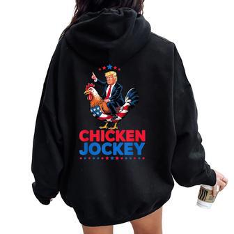 Chicken Jockey Trump Meme Women Oversized Hoodie Back Print - Thegiftio UK