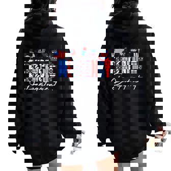 Emergency Department Er Nurse Usa Flag 4Th Of July Women Oversized Hoodie Back Print - Thegiftio UK
