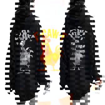 F-Caw-F Chicken Fcawf Chicken Women Oversized Hoodie Back Print | Mazezy