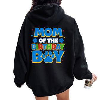 Family Matching Party Mom Of The Birthday Boy Women Oversized Hoodie Back Print - Thegiftio UK