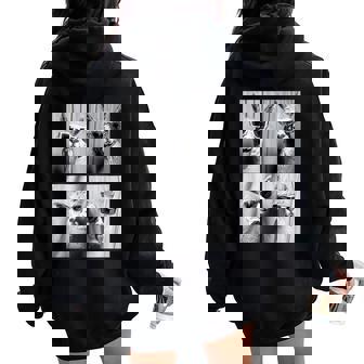 Llamas With Sunglasses Cool Llama Animals Photo Booth Women Oversized Hoodie Back Print - Thegiftio