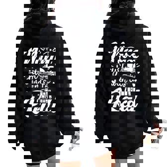Mama Just Wants To Read Reading Mom Women Oversized Hoodie Back Print - Thegiftio