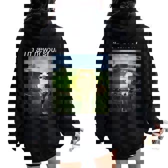 Meowl Meme Cat Owl Meme Brainrot Gen Alpha Meme Women Oversized Hoodie Back Print | Seseable FR