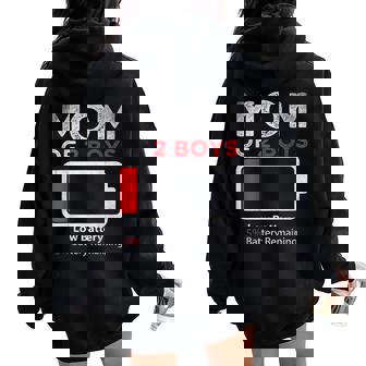 Mom Of 2 Boys From Son Birthday Women Women Oversized Hoodie Back Print - Thegiftio