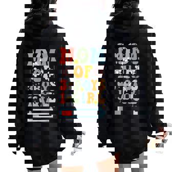 Mom Of 3 Boys 1 Girl Mother Wife Family Women Oversized Hoodie Back Print - Thegiftio
