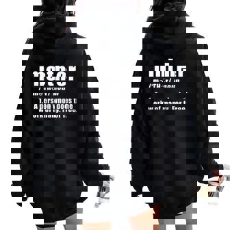 Mom Definition Women Oversized Hoodie Back Print | Mazezy