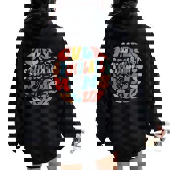 Mother's Day Mom Life Groovy Overstimulated Moms Club Women Oversized Hoodie Back Print - Thegiftio