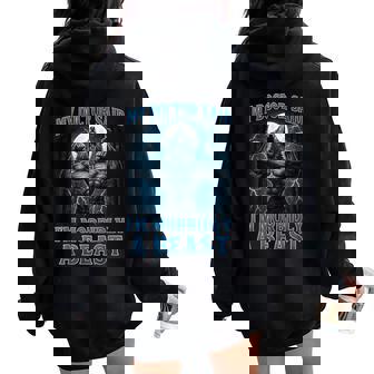 Graphic For Ns Alpha Wolf Beast Meme Women Oversized Hoodie Back Print - Thegiftio UK