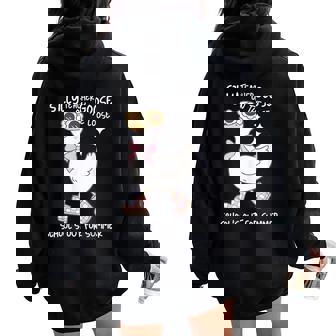 Silly Goose Teacher End Of Year Schools Out For Summer Women Oversized Hoodie Back Print - Thegiftio UK
