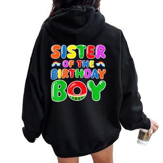 Sister Of The Birthday Boy Watermelon Birthday Family Women Oversized Hoodie Back Print - Thegiftio UK