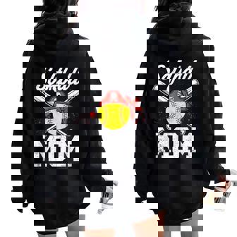 Softball Pirate Mom Mama Mommy Present Mother's Day Women Oversized Hoodie Back Print - Thegiftio