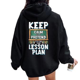 Teacher For Educators Women Oversized Hoodie Back Print - Thegiftio UK