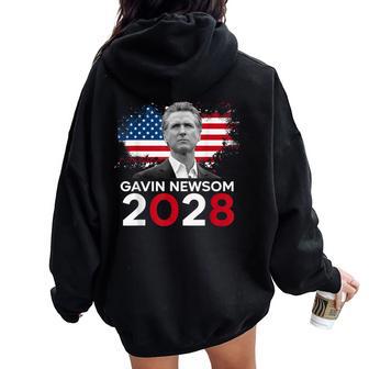 Gavin Newsom 2028 For President Election Campaign Women Women Oversized Hoodie Back Print - Thegiftio UK