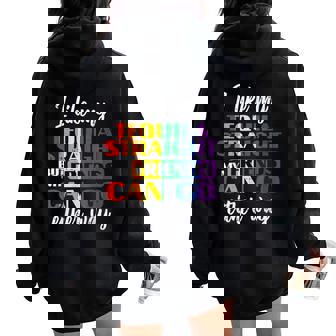 Gay Pride Month Straight Friend Lgbtq Ally Rainbow Women Women Oversized Hoodie Back Print - Thegiftio UK