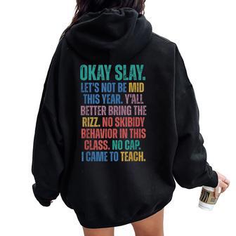 Gen Alpha Slang Teacher Teacher Group Back To School Women Oversized Hoodie Back Print - Thegiftio UK