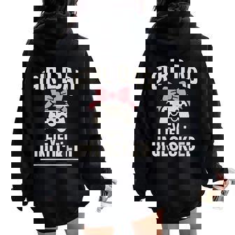 Girl Dad Level Women Oversized Hoodie Back Print - Seseable