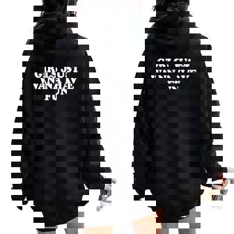 Girls Just Wanna Have Fun Y2k レディース オーバーサイズ パーカー バックプリント - Kawaiitshirt