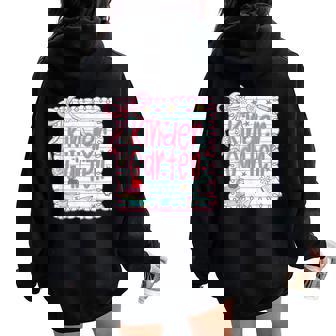 Girls Kindergarten Coquette Bow Pink Preppy Back To School Women Oversized Hoodie Back Print | Mazezy