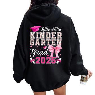 Girls Little Miss Kindergarten Grad 2025 Coquette Graduation Women Oversized Hoodie Back Print - Thegiftio UK