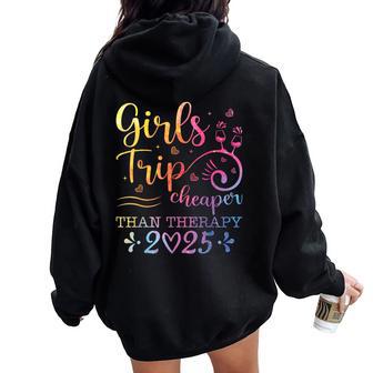 Girl's Trip 2025 Sister Friends Vacay Lover Road Trip Women Oversized Hoodie Back Print - Thegiftio UK