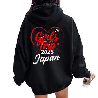 Girls Trip Japan 2025 Vacation Weekend Birthday Squad Women Oversized Hoodie Back Print - Thegiftio UK