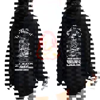 Gladiador Histórico Imperio Romano Romaouvenir Italia Women Oversized Hoodie Back Print - Regaloses