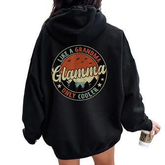 Glamma Like A Grandma Only Cooler Retro Mother's Day Women Oversized Hoodie Back Print - Thegiftio UK