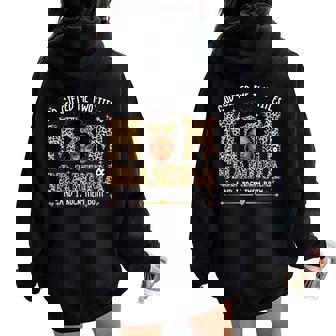 Goded Me Two Titles Mom Grandma Melanin Leopard Afro Women Oversized Hoodie Back Print | Mazezy