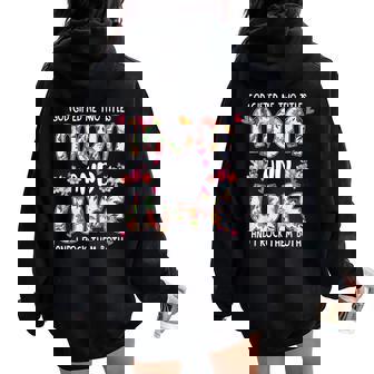 Goded Me Two Titles Mom And Wife Mother's Day Floral Women Oversized Hoodie Back Print | Mazezy